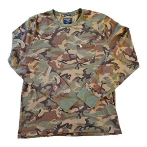 Abercrombie & Fitch Green and Brown Long Sleeve Tee